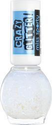 Fotoja e Llak për thonjë Miss Sporty Crazy Glitter 020, 7ml, e bardhë