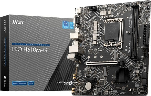 Fotoja e Pllakë amë MSI PRO H610M-G, Intel H610, Socket 1700, 2 slota, Micro ATX