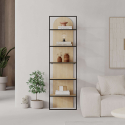 Fotoja e Raft për libra Decortie Archy 180x53x31.7cm, kafe e hapur/zezë