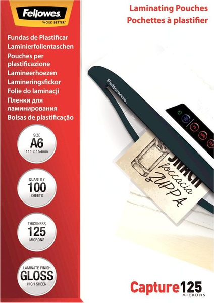 Fotoja e Letër për llaminat Fellowes,	A6, 100 copë