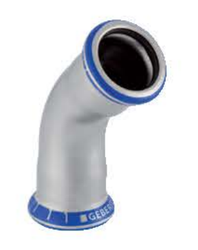 Fotoja e Tub lidhës Geberit Elbow Mapress Stainless Steel, 45°, 28mm