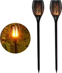Fotoja e Llambë solare për kopsht Saska Garden Flame Effect, 79 cm, e zezë