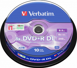 Fotoja e Disk Verbatim, DVD+R DL, 8.5 GB, 10 copë