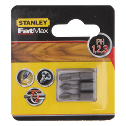Fotoja e Set bitash kaçavidash Stanley STA61160, 3 copë, argjendtë