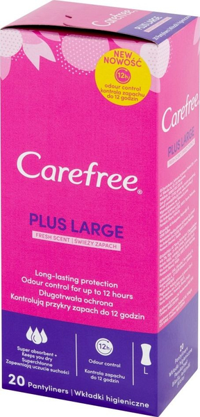 Fotoja e Peceta higjenike Carefree Plus Large Fresh Scent Panty Liners, 20 copë