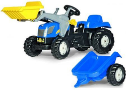 Fotoja e Traktor Rolly Toys New Holland me kovë dhe rimorkio (5023929), i kaltër