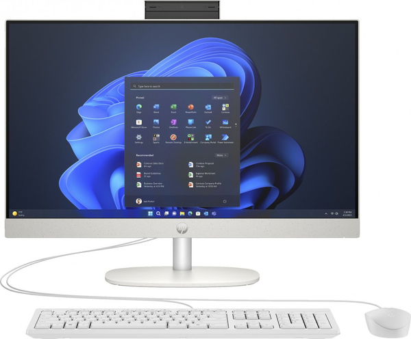 Fotoja e Kompjuter HP ProOne 240 G10 AiO, 23.8", Full-HD, Intel® Core™ i5-1335U, 8GB RAM, 256GB SSD, Intel Iris Xe Graphics, i bardhë