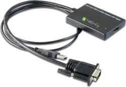 Fotoja e Përshtatës AV Techly D-Sub (VGA) - HDMI + USB-A, i zi