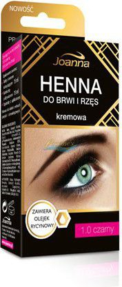 Fotoja e Ngjyrë për vetulla dhe qerpikë Joanna Henna, nr. 1.0, 15 ml, e zezë