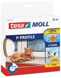 Fotoja e Mbulese gome për dritare Tesa 0539102, 9 mm, 25 m, e bardhë