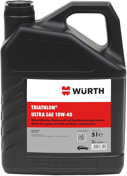 Fotoja e Vaj për motor Würth TRIATHLON, 10W40, 5L