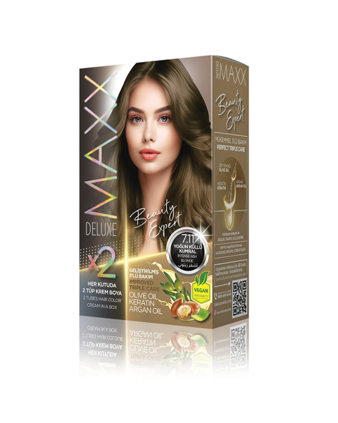 Fotoja e Ngjyrë për flokë Maxx Deluxe B.Expert, 7.11 Intense Ash Blonde, 50ml