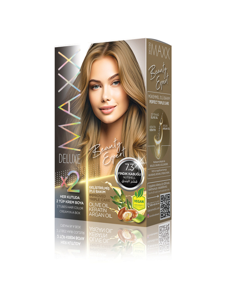 Fotoja e Ngjyrë për flokë Maxx Deluxe B.Expert, 7.3  Nutshell, 50ml
