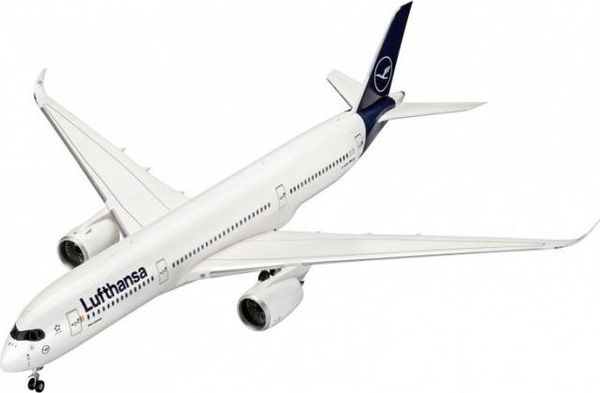Fotoja e Aeroplan lodër Revell model Airbus A350-900 Lufthansa, i bardhë