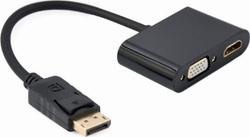 Fotoja e Përshtatës Gembird Display port në HDMI + VGA, i zi