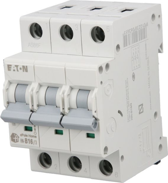 Fotoja e Ndërprerës qarku Eaton 3P B 16A 6kA AC xPole Home HN-B16 / 3