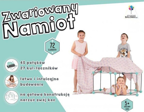 Fotoja e Tendë për fëmijë Crazy Tent, e gjelbër/ e hirtë