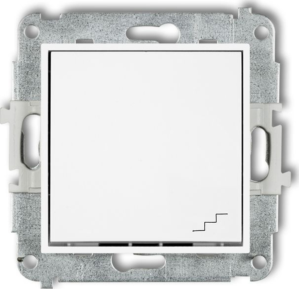 Fotoja e Ndërprerës shkalle Karlik Mini, IP20 / IP44, 250 V, 10 AX, i bardhë
