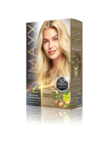 Fotoja e Ngjyrë për flokë Maxx Deluxe B.Expert, 9.0 Natural Blonde, 50ml