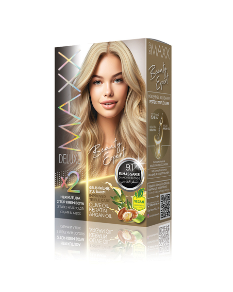Fotoja e Ngjyrë për flokë Maxx Deluxe B.Expert, 9.1 Diamond Blonde, 50ml