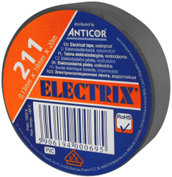 Fotoja e Shirit izolues elektrik Anticor PVC, 19mm, 20m, i hirtë