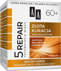 Fotoja e Krem nate rigjenerues dhe rindërtues AA Age Technology 5Repair 60+ Golden Treatment, 50ml