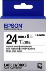 Fotoja e Etiketë printeri Epson LK-6WBN, 24mm, 9m, e zezë/e bardhë