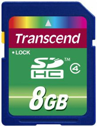 Fotoja e Kartë memorie Transcend SDHC, 8GB, Class 4 (TS8GSDHC4)