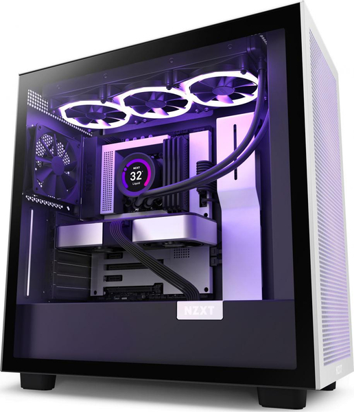 Fotoja e Kasë Nzxt H7 Flow (CM-H71FG-01), e bardhë/zezë