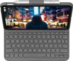 Fotoja e [OUTLET] Mbrojtëse me tastierë Logitech Slim Folio për iPad (10th gen), e hirtë