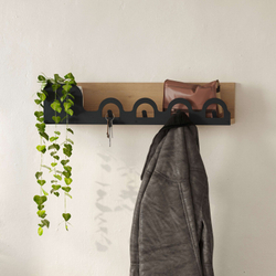 Fotoja e Varëse për rroba Decortie Liora 14x63x14cm, kafe e hapur/zezë