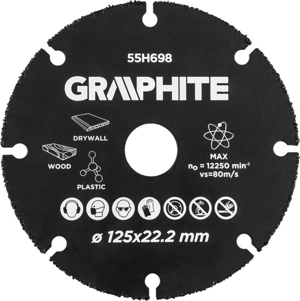 Fotoja e Disk prerës Graphite HM 55H698, 125 x 22.2 mm
