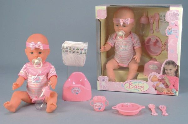 Fotoja e Kukull funksionale Simba New Born Baby, 43 cm, plastike, e kuqe / rozë