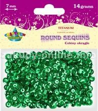 Fotoja e Set dekorues festiv Titanum Sequins CM6GR, 7mm, 14g, i gjelbër