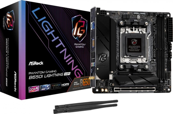 Fotoja e Pllakë amë ASRock B650I, AMD B650, Socket AM5, 2 slota, Bluetooth, Wi-Fi 6, Mini ITX