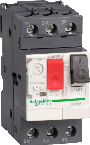 Fotoja e Ndërprerës Schneider GV2ME04, 3P, 0.18kW, 0.4-0.63A