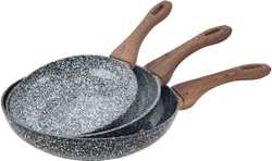 Fotoja e Tigan KingHoff Granit Wood, set 3 copë - 20; 24; 28cm