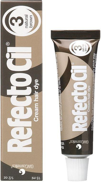 Fotoja e Ngjyrë henna për qerpikë dhe vetulla RefectoCil, 3 Natural Brown, 15 ml