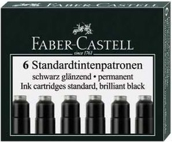 Fotoja e Fishekë zëvendësues për stilograf Faber-Castell 185507 FC, 6 copë, të zinj