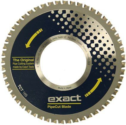 Fotoja e Teh sharre Exact TCT, 165 mm, Ø 62 mm bosh, 52 dhëmbë, 1,4 mm trashësi, për çelik / bakër / plastikë / alumin, i zi