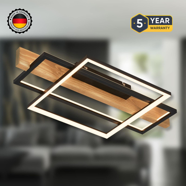 Fotoja e Ndriçues Briloner Led 32W, 3200 lm, 3000K, 55x30x8 cm, i zi/kafe e hapur