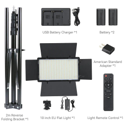 Fotoja e Set dritash LED MJ Panel Pro 600, 3200K-6500K