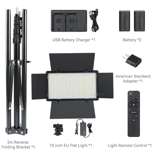 Fotoja e Set dritash LED MJ Panel Pro 600, 3200K-6500K