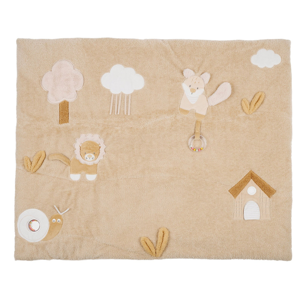 Fotoja e Shtrojë e butë me lodra Nattou Playmat Lion, 100cm, Ernest Light Brown