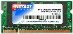 Fotoja e Memorie për laptop Patriot, SODIMM, DDR2, 2 GB, 800 MHz, CL6