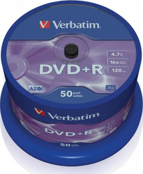 Fotoja e Disk Verbatim DVD+R, 4.7GB, 16x, 50 copë