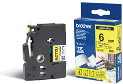Fotoja e Shirit i laminuar për printer Brother TZ-611, i zi / i verdhë