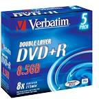 Fotoja e Disqe Verbatim DVD+R DL 43541, 8.5GB, 8x, 5 copë