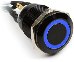 Fotoja e Buton i ndezjes për kompjuter Impactics, 19mm, IP65, LED i kaltër