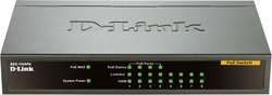 Fotoja e Switch D-Link DES-1008PA, 8 porta Fast Ethernet 10/100, 4 PoE, desktop, i zi